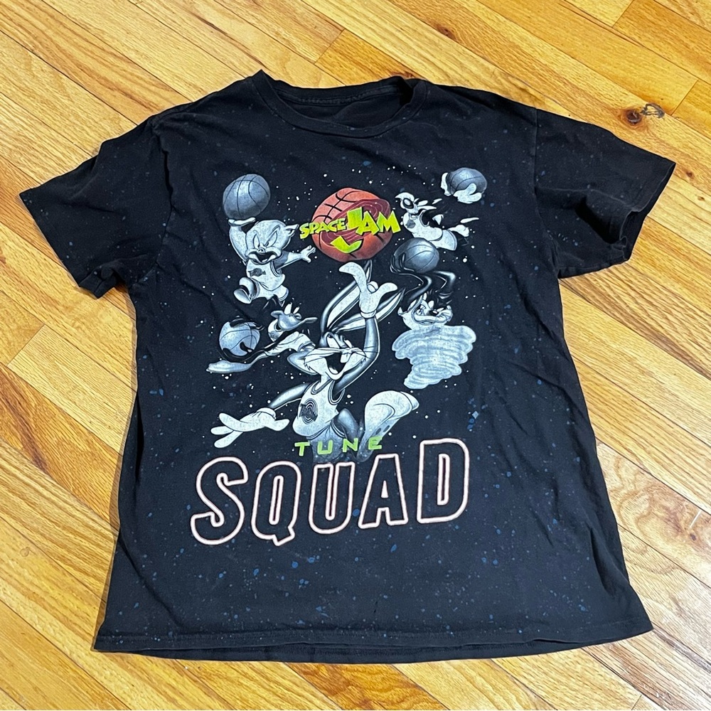 Wrangler Black Tee with Subtle Blue Splatter